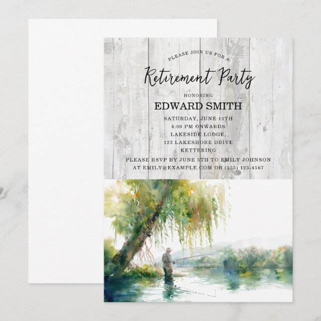 Fishing Retirement Party Invitation (Front/Back)