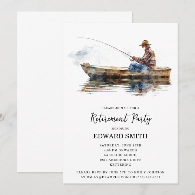 Fishing Retirement Party Invitation (Front/Back)