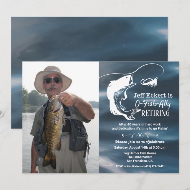 Fishing Retirement Photo Invitation (Front/Back)