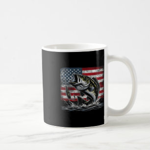 Fishing Retro American Flag B Fish Fisherman Camo Coffee Mug