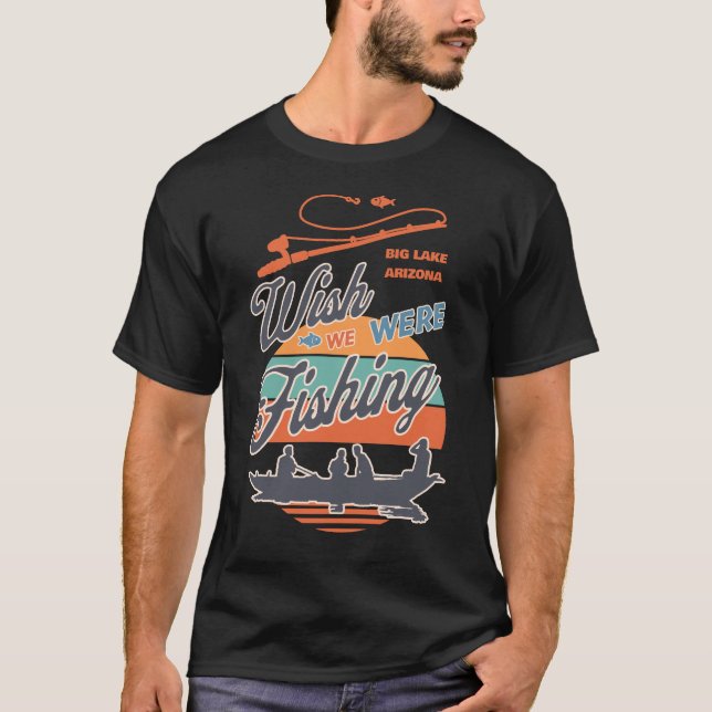 Fishing Retro Sunset Custom Destination T-Shirt (Front)