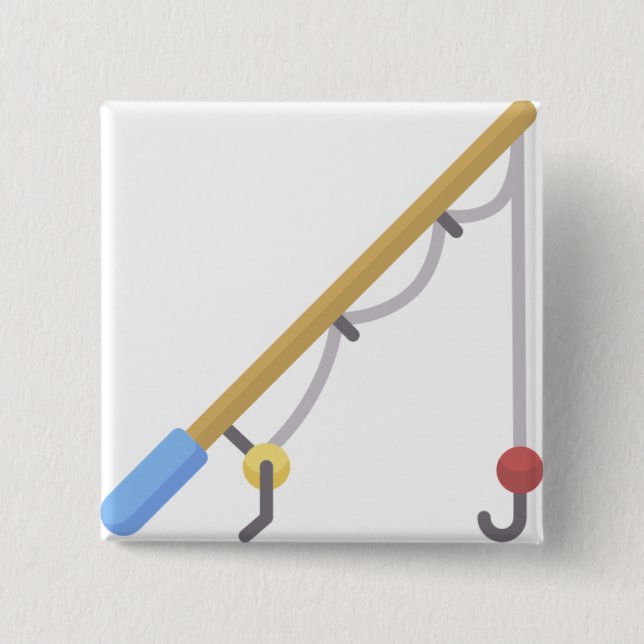 Fishing rod 15 cm square badge (Front)