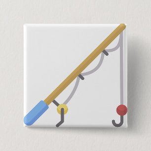 Fishing rod 15 cm square badge