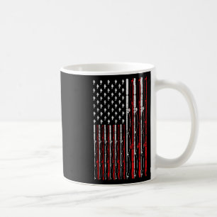 Fishing Rod American Flag Funny Vintage Fishing Coffee Mug