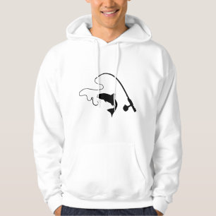 Fishing rod and fish, fishing hoodie