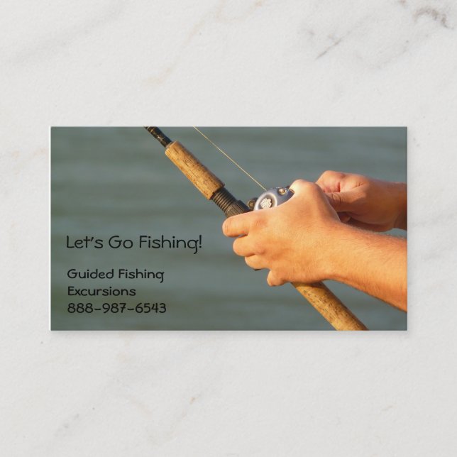 Fishing  Rod and Reel Business Card for Guides (Front)