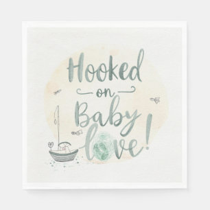 Fishing rod Baby reveal for Fishing lovers Napkin