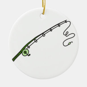 Fishing Rod Ceramic Tree Decoration