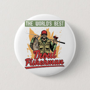 Fishing Rod Fish Fisherman 6 Cm Round Badge