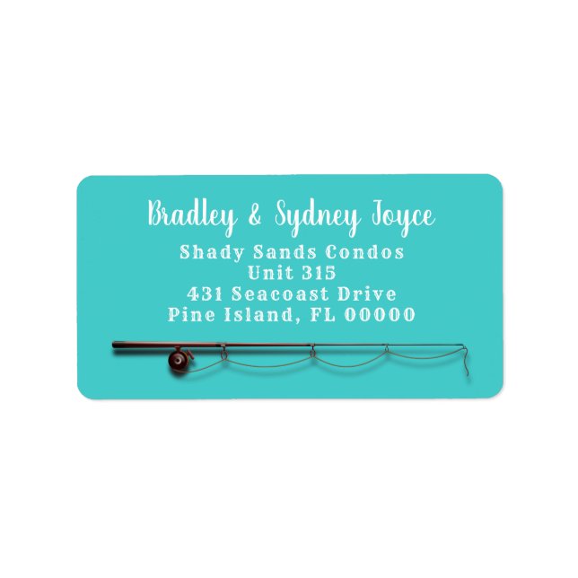 Fishing Rod Fisherman Return Address Label (Front)
