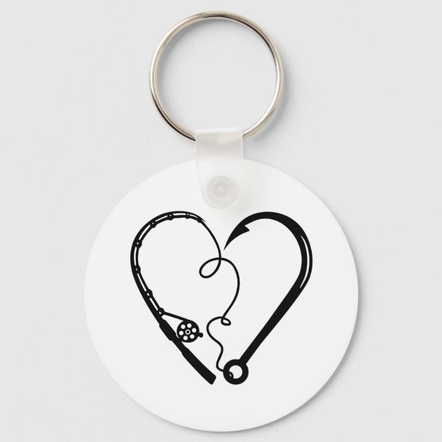FISHING ROD HEART HOOK KEY RING (Front)