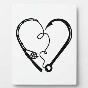 FISHING ROD HEART HOOK PLAQUE
