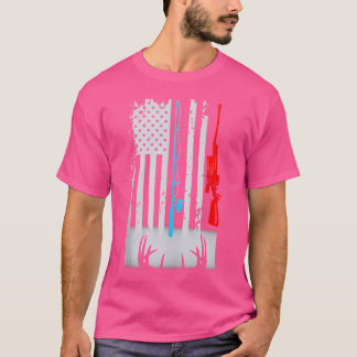 Fishing Rod Shotgun Deer Flag T-Shirt