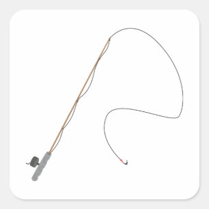 Fishing Rod Square Sticker