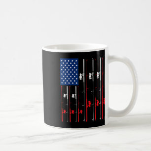 Fishing Rod Us Flag Shirt Cute Fish Hunting Gift Coffee Mug
