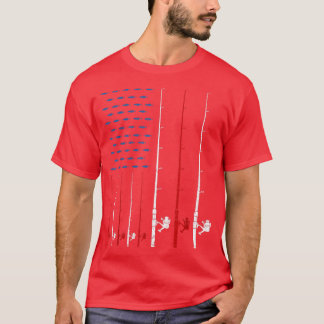 Fishing Rods American Flag 928  T-Shirt