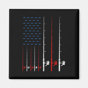 Fishing Rods American Flag Magnet