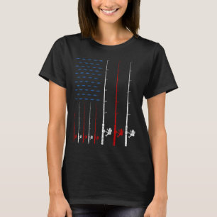 Fishing Rods American Flag T-Shirt