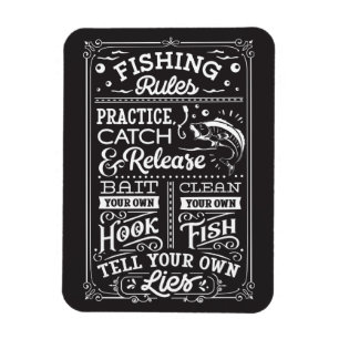 Fishing Rules List Custom Background Magnet