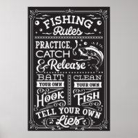 Fishing Rules List Custom Background Poster