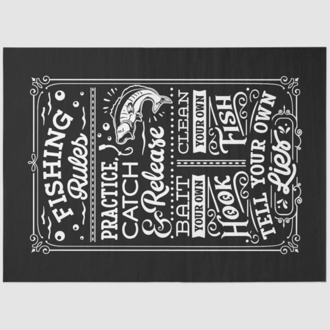 Fishing Rules Tissue Paper (Front)