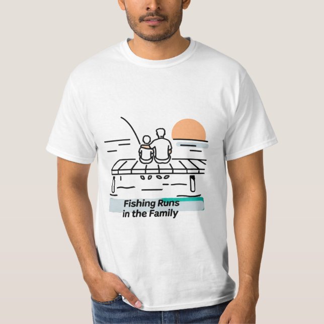 Fishing Runs in the Family – Dad & Son T-Shirt (Front)