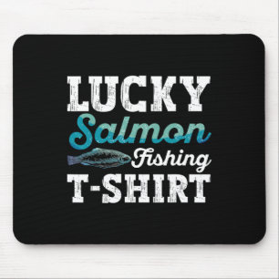 Fishing Salmon Shirt Men Fish Salmon Fisherman Mouse Mat