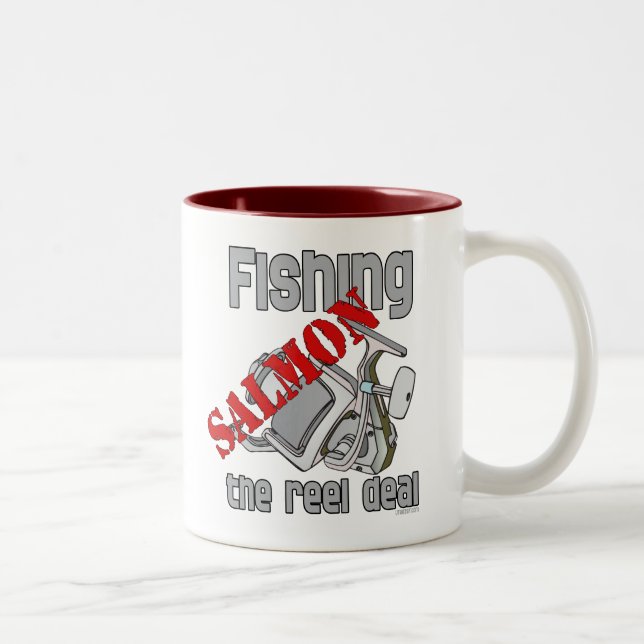 Fishing Salmon The Reel Deal Fishing Two-Tone Coffee Mug (Right)