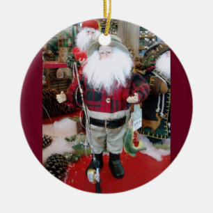 FISHING SANTA CHRISTMAS ORNAMENT