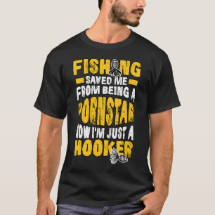 Fishing saved me fish angler hobby fishing gift T-Shirt