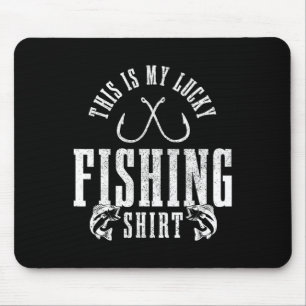 Fishing Saying Angler Gift This Is My Lucky Fishin Mouse Mat
