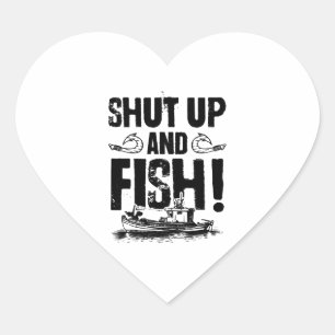 Fishing saying fishing heart sticker