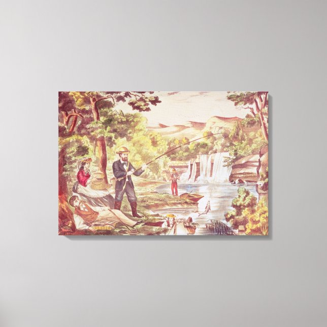Fishing Scene Canvas Print (Front)