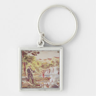 Fishing Scene Key Ring