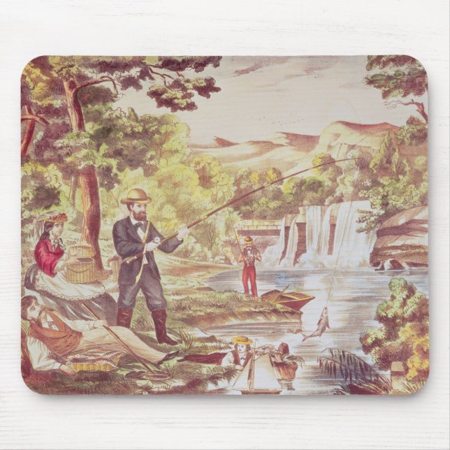 Fishing Scene Mouse Mat (Front)
