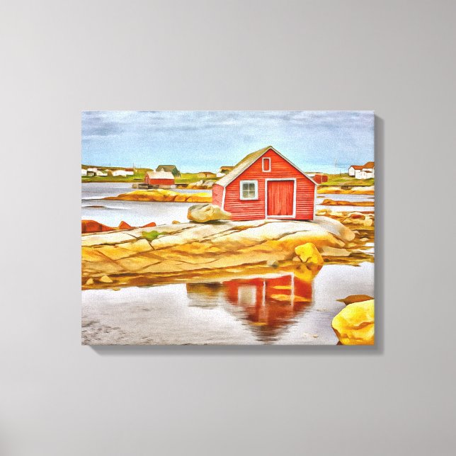 Fishing Shack on Fogo Island Newfoundland Canvas Print (Front)