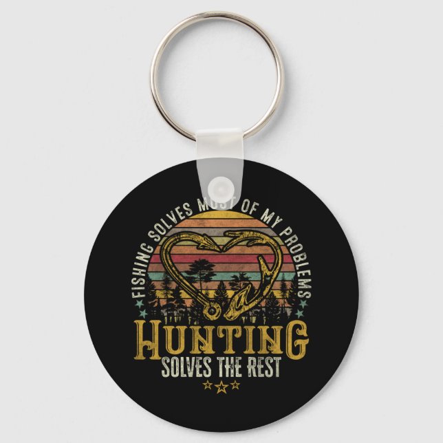 Fishing & Shed Hunter Antler Elk, Deer Hunting Key Ring (Front)