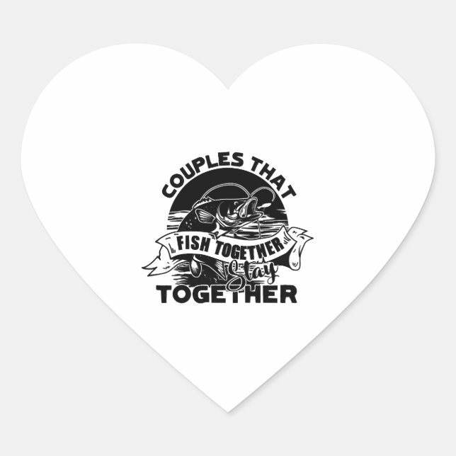 Fishing Shirt Heart Sticker (Front)