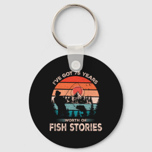 Fishing Shirts For Men 75 Years Old 75th Birthday Key Ring