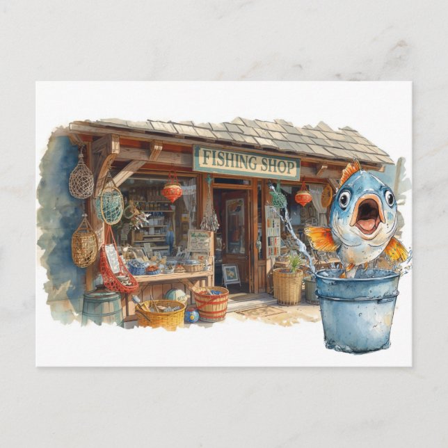Fishing Shop Postcard (Front)