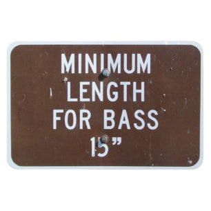 Fishing Sign, Minimum Bass Length Magnet