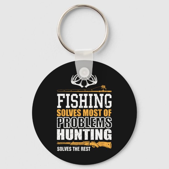 Fishing Solves Most Of My Problems Fishing Solves  Key Ring (Front)