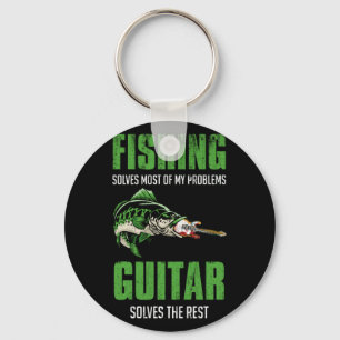 Fishing Solves Most Of My Problems Guitar Key Ring