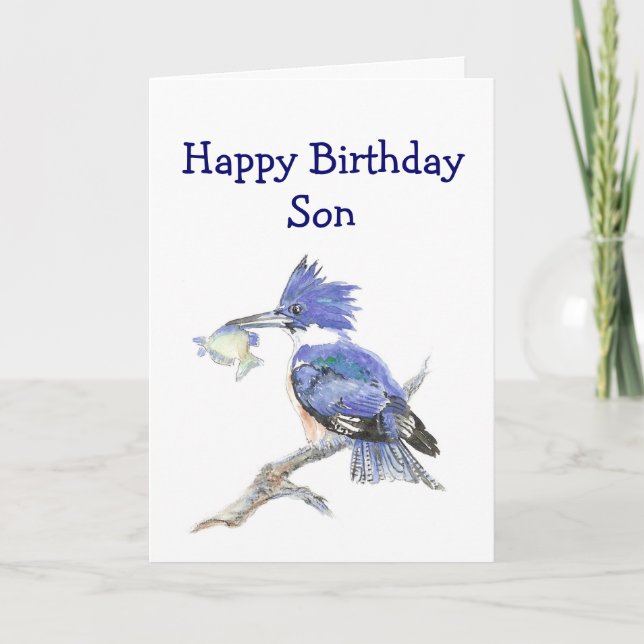 Fishing Son  Birthday Humour - The Kingfisher Card (Front)