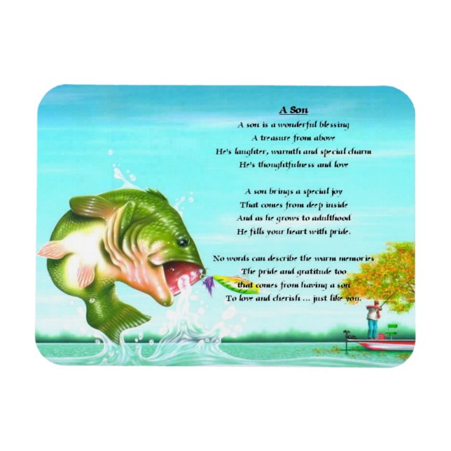 Fishing Son poem Magnet (Horizontal)
