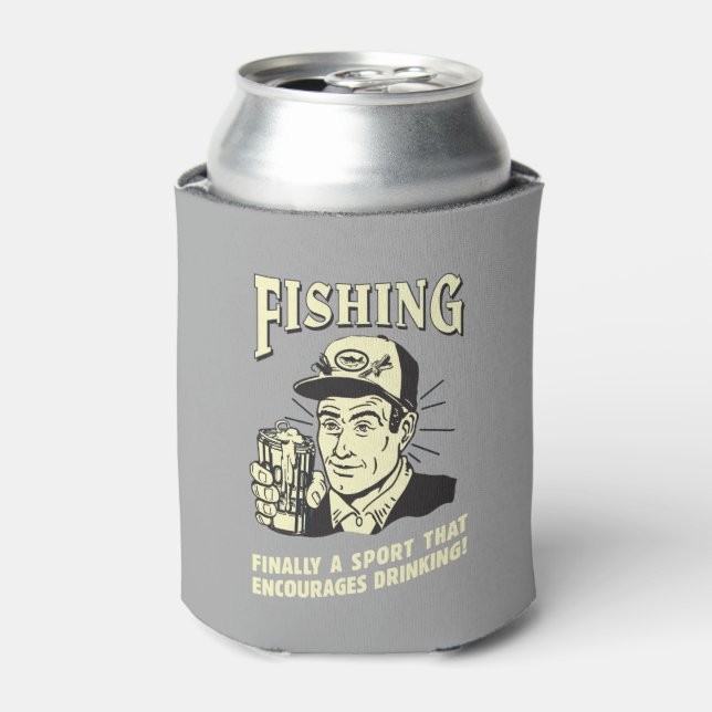 Fishing: Sport Encourages Drinking Can Cooler (Can Front)