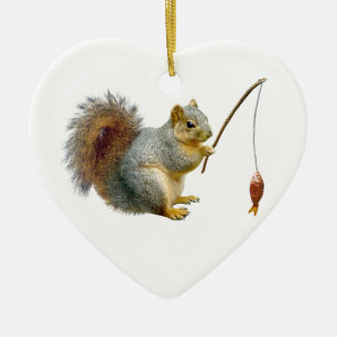 Fishing Squirrel Ornament
