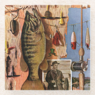 Fishing Still Life by John Atherton Glass Coaster