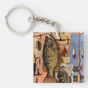 Fishing Still Life by John Atherton Key Ring