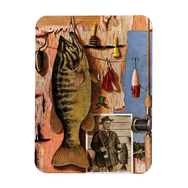 Fishing Still Life by John Atherton Magnet (Vertical)